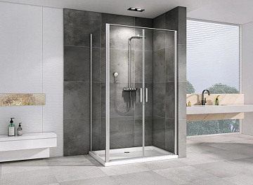 Душевой уголок Abber Sonnenstrand AG04100C-S100 100x100, профиль хром, стекло прозрачное