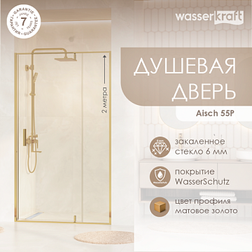 Душевая дверь в нишу Wasserkraft Aisch 55P 55P04