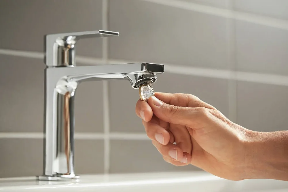 Смеситель для раковины Hansgrohe Rebris E 72557000 с донным клапаном, хром Sancos — официальный сайт