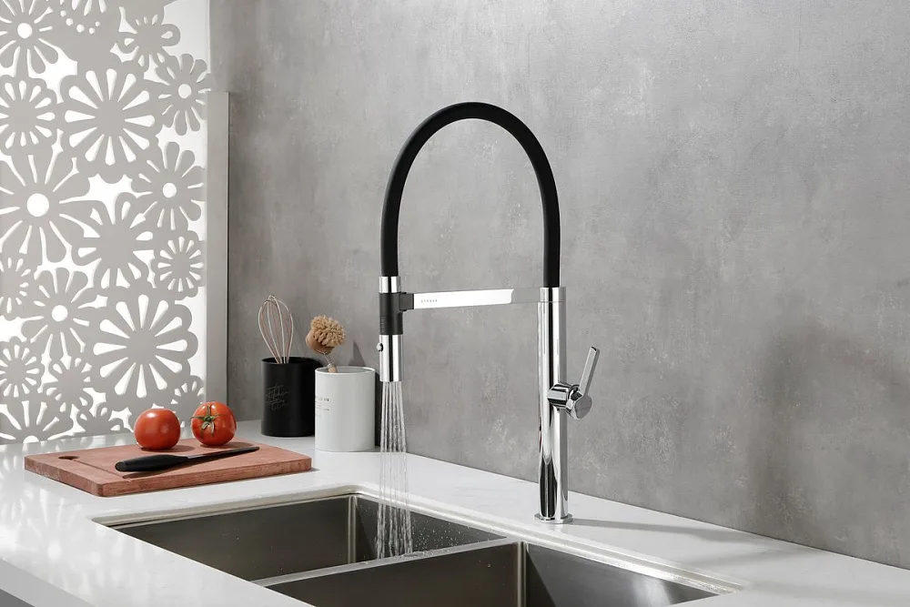 Смеситель для кухни Paulmark Leader Le214101-CR, с гибким изливом, хром Sancos — официальный сайт