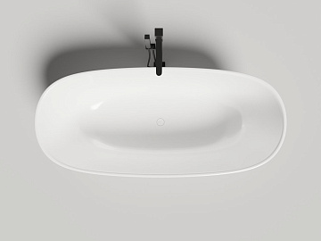 Ванна из искусственного камня Salini Greca In S-Stone 180x80 см, отдельностоящая, матовая белая, ова