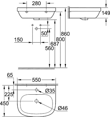 Раковина Grohe Euro Ceramic Euro Ceramic 3933600H