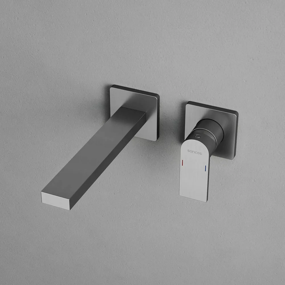 Смеситель для раковины Sancos Studio, вороненая сталь, PVD покрытие, SC9039GG Sancos — официальный сайт