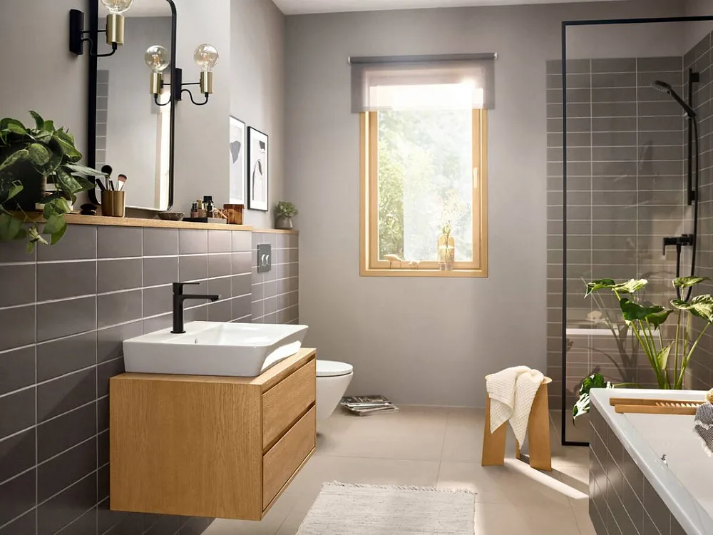 Смеситель для душа Hansgrohe Rebris E 72650670 черный матовый Sancos — официальный сайт