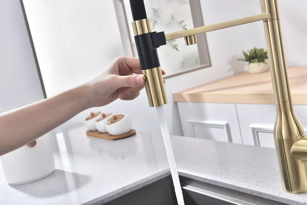 Смеситель для кухни Paulmark Magneto One Ma213188-LG, светлое золото Sancos — официальный сайт