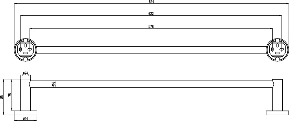 Полотенцедержатель Villeroy & Boch Elements Tender TVA15100200061 Sancos — официальный сайт