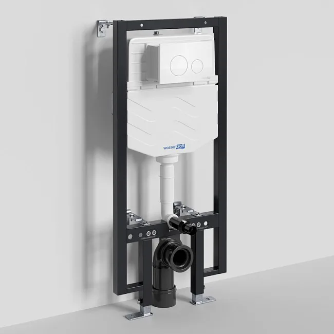 Система инсталляции для унитазов Wasserkraft Vils 56TLT.010.ME.WH02, с кнопкой смыва белой Sancos — Оригинал