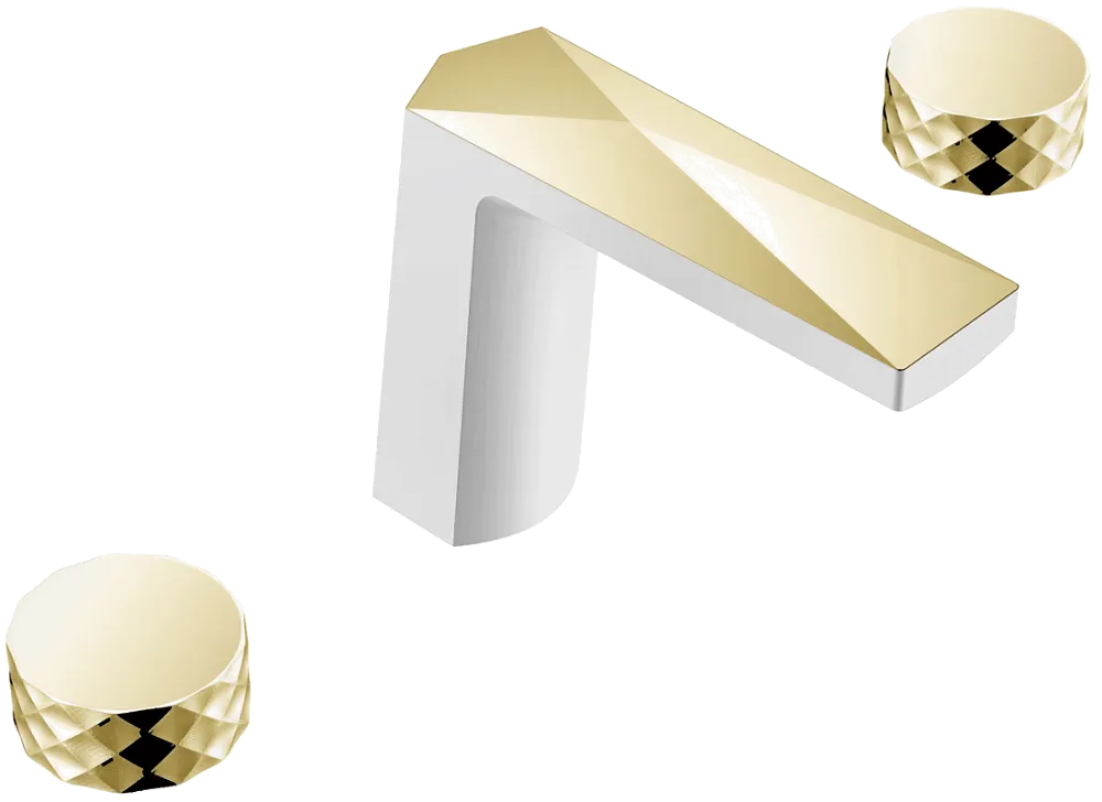 Смеситель для раковины Boheme Venturo 150-WG-DIAMOND белый, золото Sancos — официальный сайт