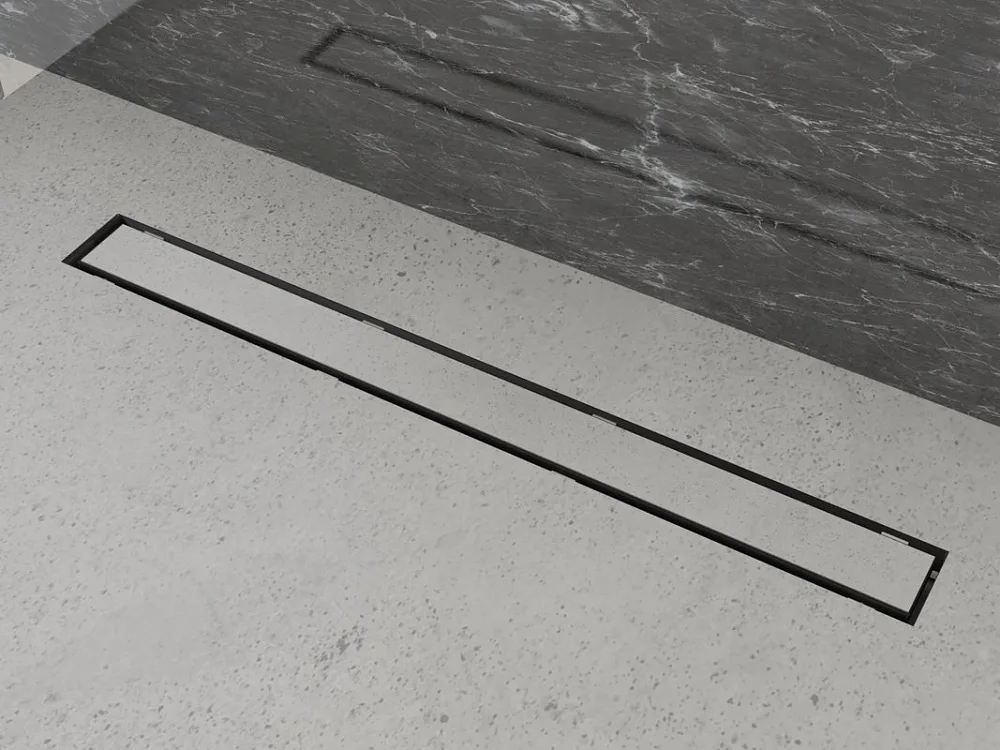 Душевой трап (лоток) Plumberia Selection PSL Linear 80 см, черный матовый Sancos — официальный сайт