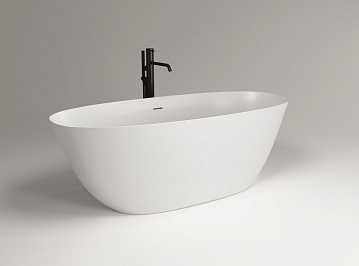 Ванна из искусственного камня Plumberia Selection Veloma 170x75 см, отдельностоящая, матовая белая, 