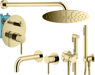 Комплект для ванной Plumberia Selection Ixo KITZXO18OR210 С ВНУТРЕННЕЙ ЧАСТЬЮ, золото 24к