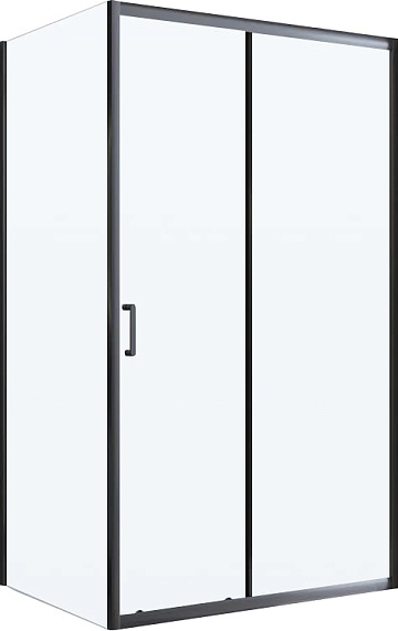 Душевой уголок BelBagno Uno 195 AH 1 120/80 C Nero профиль черный, стекло прозрачное