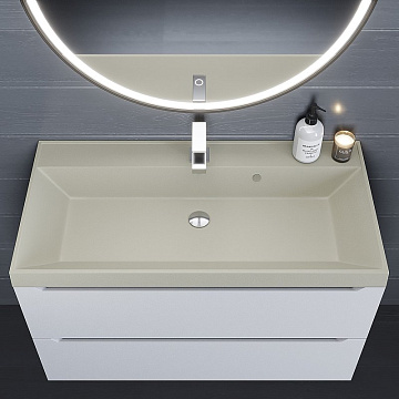 Мебельная раковина Uperwood Classic Quartz 291030029 90 см, матовая бежевая, лен