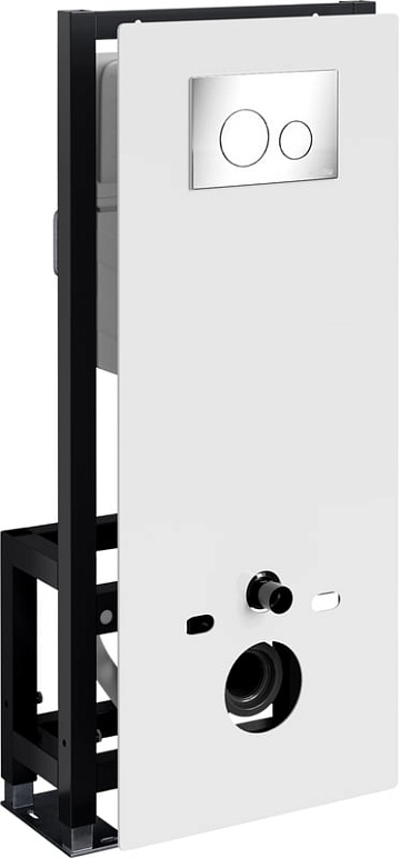 Система инсталляции для унитазов Wasserkraft Glan 66TLT.010.ME.WH.CH02, с кнопкой смыва хром