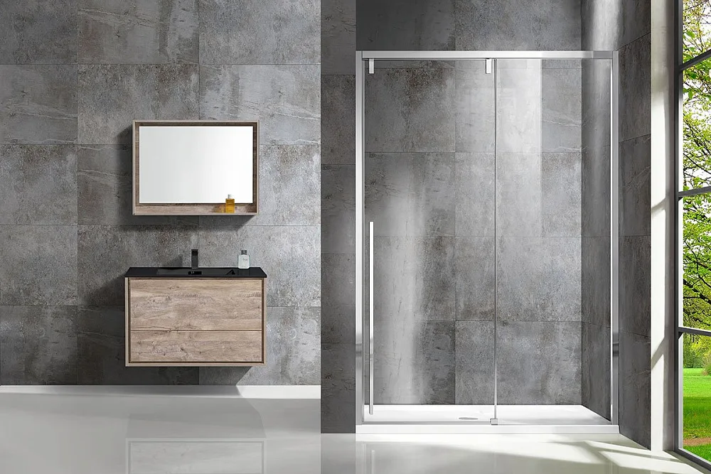 Душевая дверь в нишу Vincea Lugano VDS-1L130CL-1 130 см, профиль хром Sancos — официальный сайт