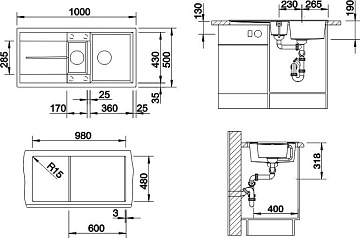 Мойка кухонная Blanco Metra 6S 515045 кофе