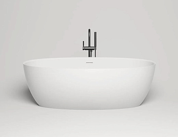 Ванна из искусственного камня Salini Alda S-Sense 160x70 см, отдельностоящая, белая, овальная, со сл