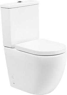 Унитаз-компакт напольный BelBagno Amanda BB051CPR BB105SC с микролифтом, безободковый, глянцевый бел