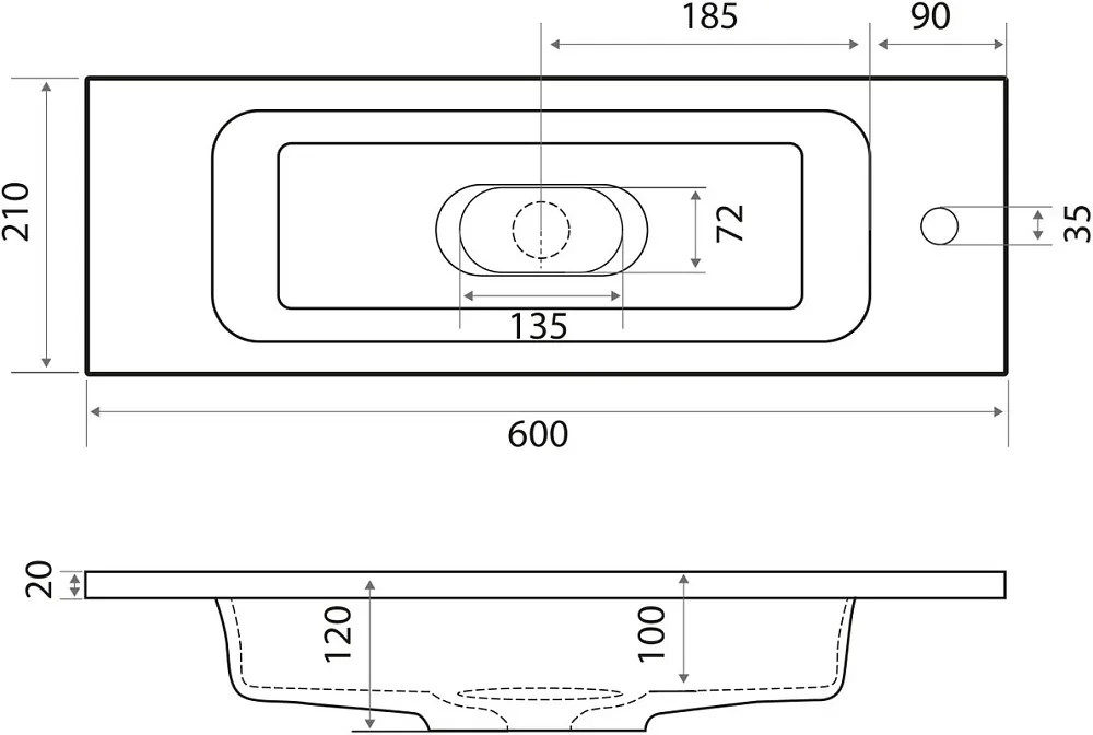 Мебельная раковина Jorno Modul 60 Sancos — официальный сайт