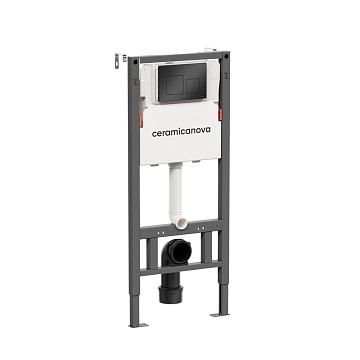 Система инсталляции для унитазов Ceramicanova Balance CN121002MB, кнопка Square матовый черный