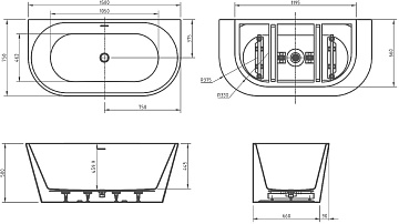 Акриловая ванна BelBagno 150x75 см, BB710-1500-750
