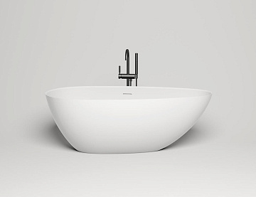 Ванна из искусственного камня Salini Paola In S-Stone 160x75 см, отдельностоящая, матовая белая, ова
