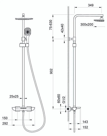 Душевая стойка Timo Helmi SX-1170/00-16