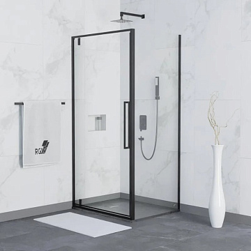 Душевой уголок RGW Stilvoll SV-02B+80 см (79-82)x80x200 профиль черный матовый, стекло прозрачное