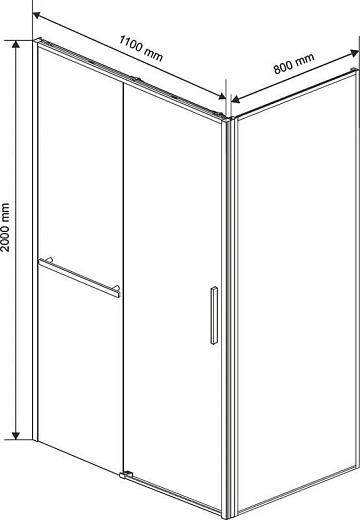 Душевой уголок Vincea Slim Soft VSR-1SS8011CLB 110x80, профиль черный, стекло прозрачное