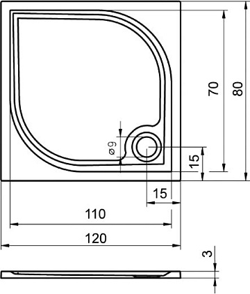 Поддон для душа Riho Kolping DB33 120x80 см