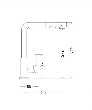 Смеситель для кухни Emar Steel ЕС - 3010ST сатин