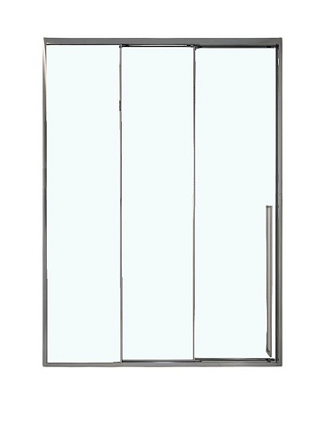 Душевая дверь в нишу Veconi Premium Prato 300 CH-L 100, профиль матовый хром, стекло прозрачное