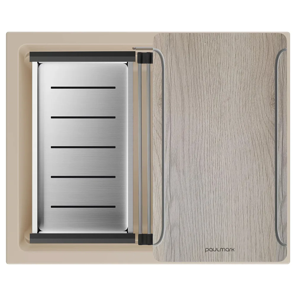Мойка кухонная Paulmark IT-Granit Lumi-Multi Sink 55 Uni LU-MULTI 55-LA латте Sancos — официальный сайт
