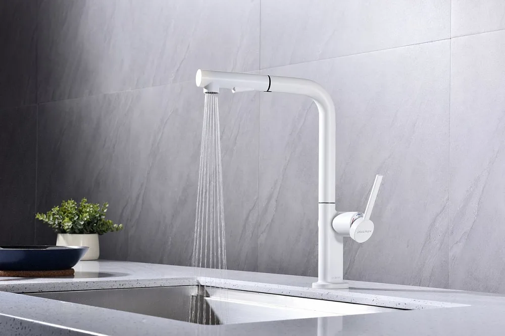 Смеситель для кухни Paulmark Neo Ne214419-WH, белый матовый Sancos — официальный сайт