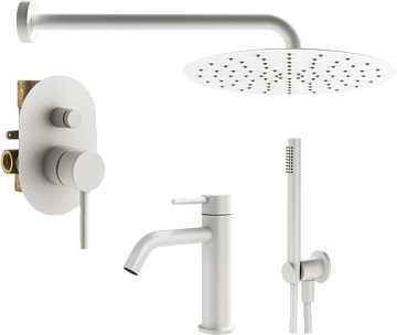 Комплект для ванной Plumberia Selection Ixo KITXO15BO53 С ВНУТРЕННЕЙ ЧАСТЬЮ, белый матовый
