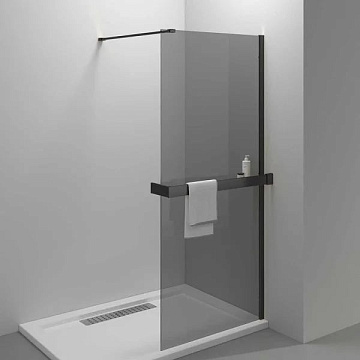 Душевая перегородка Vincea Walk-in HR VSW-4HR800CGB 80 см, профиль матовый черный, стекло тонированн