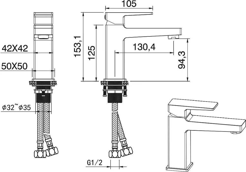 Смеситель для раковины Wonzon & Woghand WW-88018068-CR хром Sancos — официальный сайт