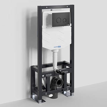 Система инсталляции для унитазов Wasserkraft Dill 61TLT.010.ME.MB01, с кнопкой смыва матовой черной