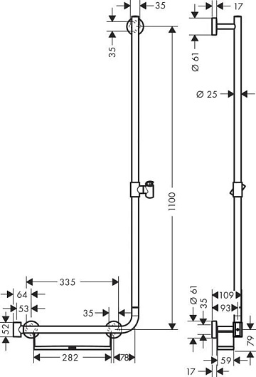Душевая штанга Hansgrohe Unica 26404400 110 см, белый, хром
