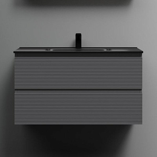 Тумба с раковиной Sancos Folk 90 grey soft, раковина CN7002MB