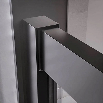 Душевой уголок Veconi Premium Trento PTC-20B 110x80, профиль черный матовый, стекло прозрачное