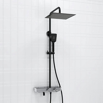 Душевая стойка Wasserkraft Abens 2000 A114.162.130.CB Thermo, с термостатом, черная