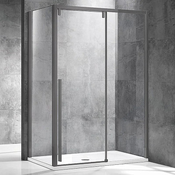 Душевой уголок Vincea Lugano VSR-1L9013CLGM-1 130х90, профиль вороненая сталь, стекло прозрачное