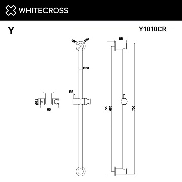 Душевая штанга WHITECROSS Y Y1010CR хром