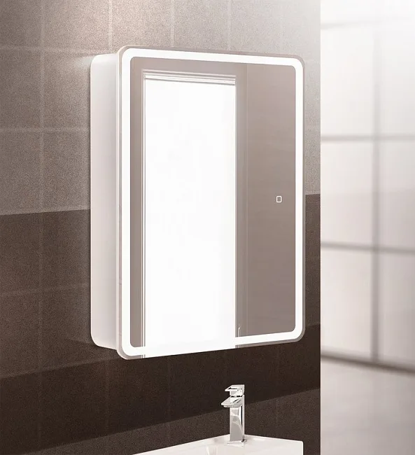Зеркало-шкаф BelBagno Marino SPC-MAR-600/800-1A-LED-TCH с подсветкой Sancos — Оригинал