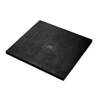 Поддон для душа BelBagno Uno TRAY-MR-UNO-A-90-35-NERO-NO 90х90, черный матовый, с сифоном