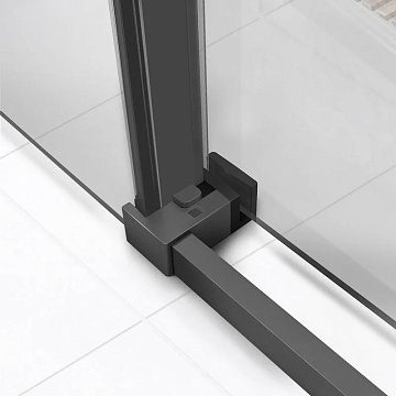 Душевой уголок Vincea Slim Soft VSR-1SS8015CLGM 150х80, профиль вороненая сталь, стекло прозрачное