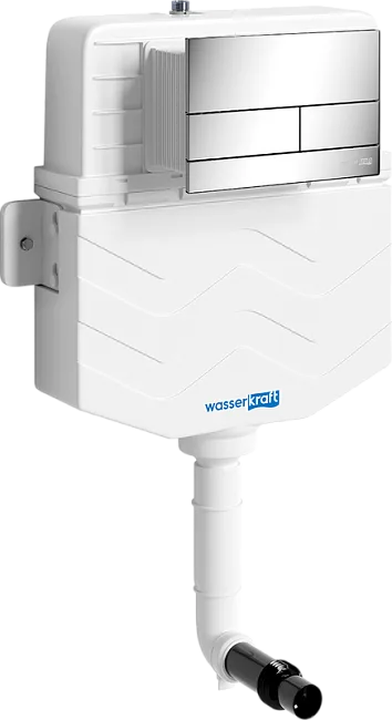 Смывной бачок скрытого монтажа Wasserkraft Aller 10TLT.031.ME.CH04, с кнопкой смыва хром Sancos — Оригинал
