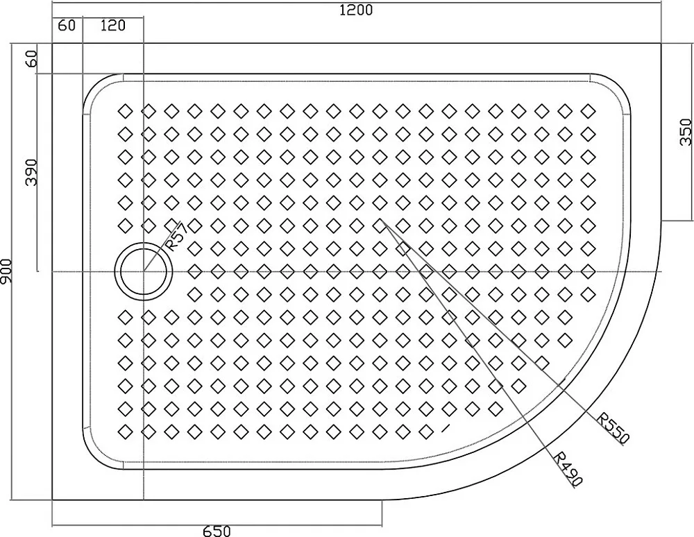 Поддон для душа Cezares Tray TRAY-A-RH-120/90-550-15-W-L R120х90 L, с сифоном Sancos — официальный сайт