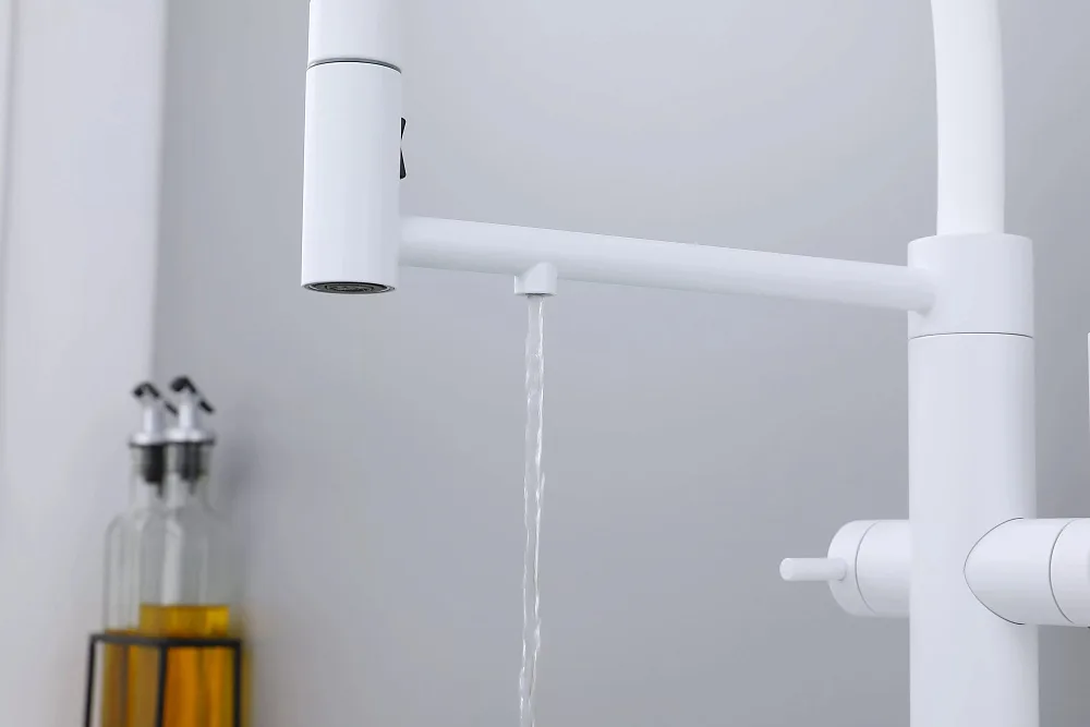 Смеситель для кухни Paulmark Nexus Ne213999-WH с гибким изливом, белый матовый Sancos — официальный сайт
